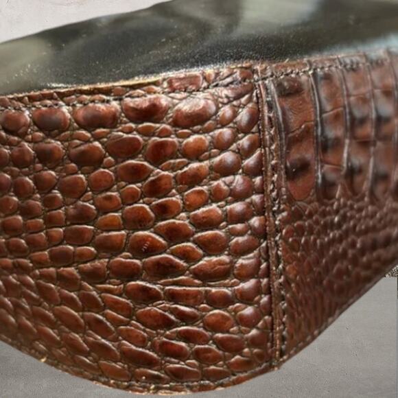 Brahmin Crocc Embossed Leather Shoulder Bag - Picture 7 of 12